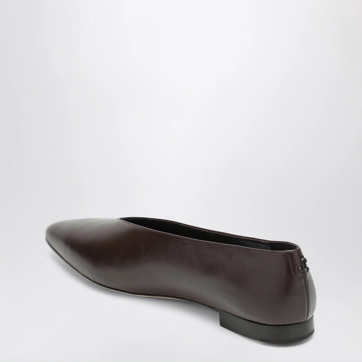 Jimmy Choo - Chocolate Leather Margot Ballet Flats
