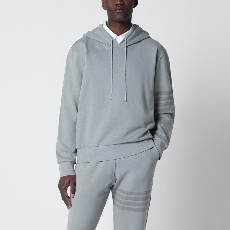 Shirts & Tops Thom Browne - Grey cotton hooded sweatshirt - 4 Brand