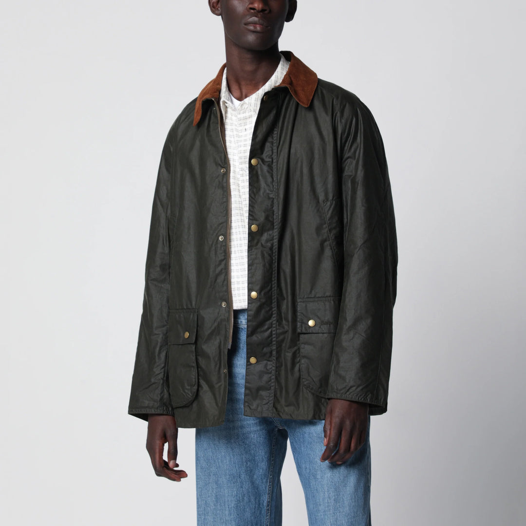 Barbour - Olive green lightweight waxed Ashby jacket