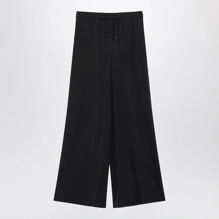 Max Mara - Wide-leg blue silk trousers