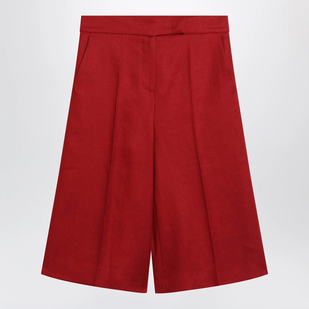 Max Mara - Red linen bermuda shorts