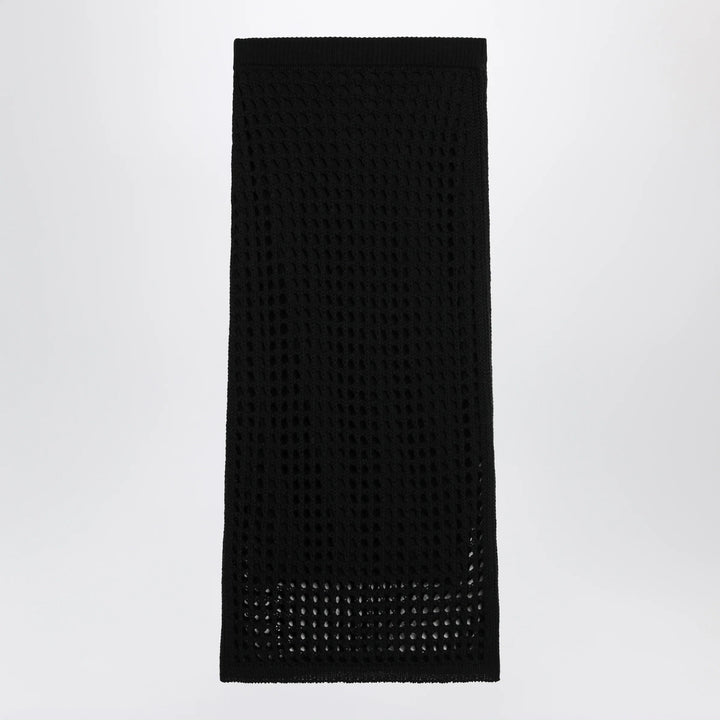 Max Mara - Long sheer net cotton skirt in black