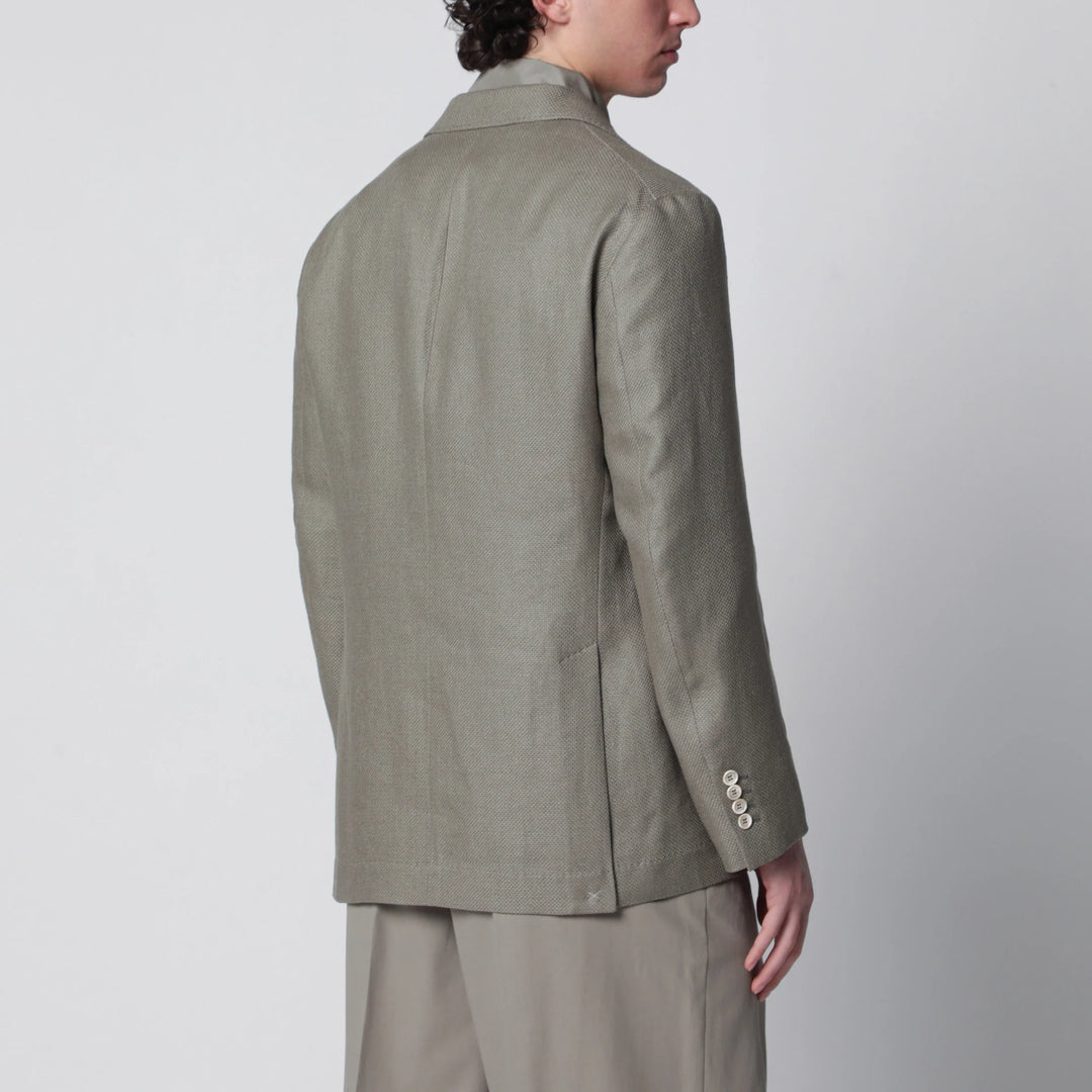 Brunello Cucinelli - Deconstructed Cavallo jacket in khaki silk hopsack