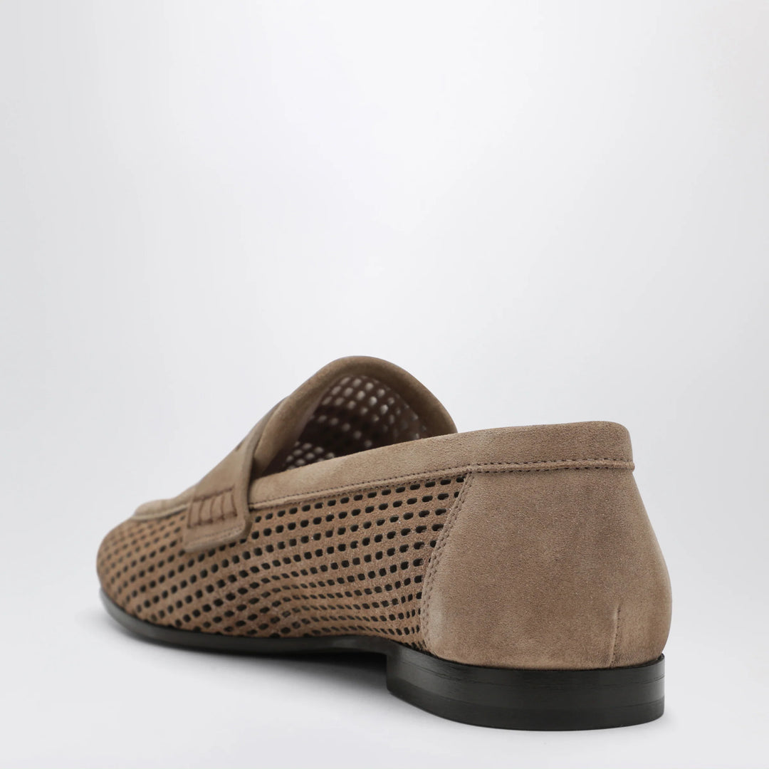 Brunello Cucinelli - Brown loafers in Sparkling Net leather