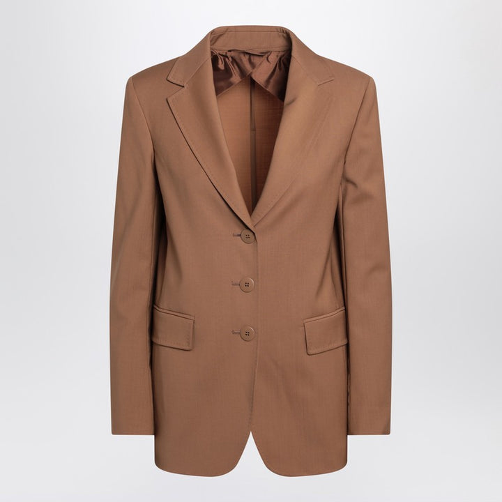 Max Mara Studio Single-breasted jacket in hazelnut colour