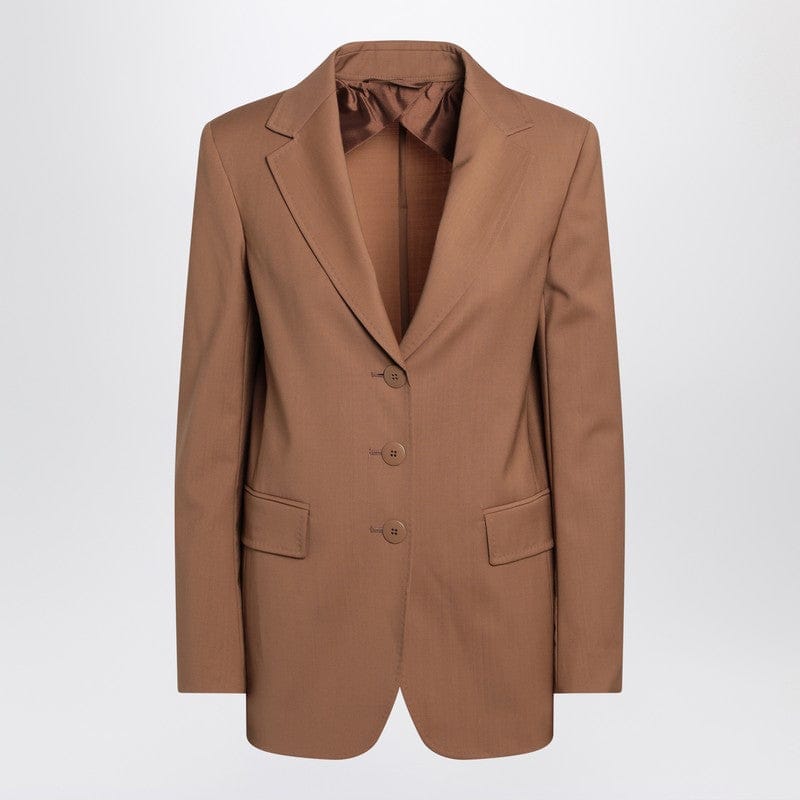 Coats & Jackets Max Mara Studio - Single-breasted jacket in hazelnut colour - 42 IT Brand