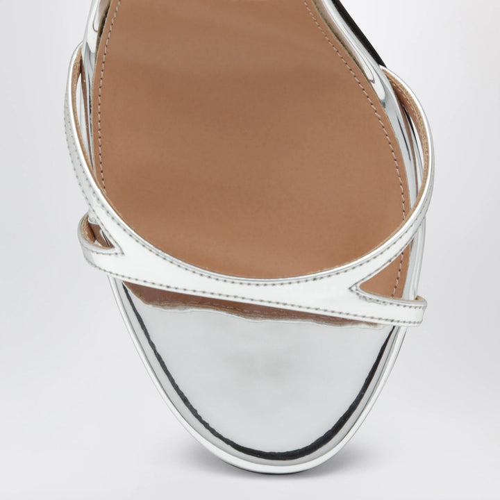 Aquazzura - Nuda 85 sandals in silver metallic leather