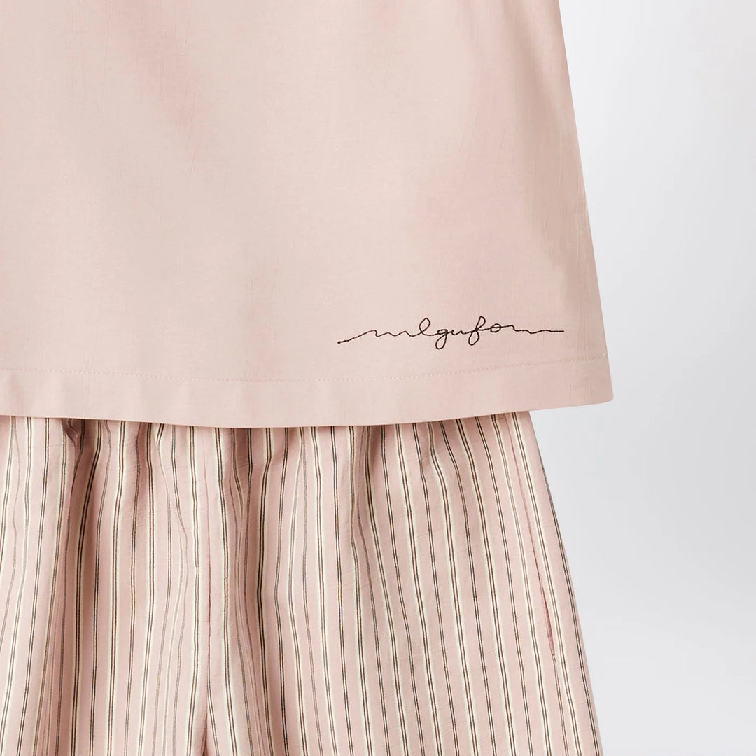 Il Gufo - Blush pink striped outfit