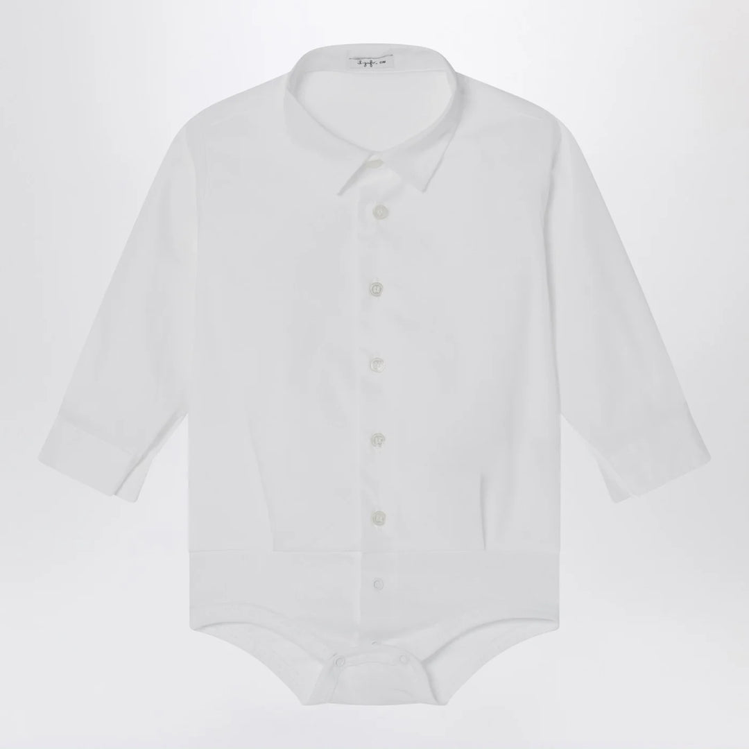 Il Gufo - White cotton shirt bodysuit