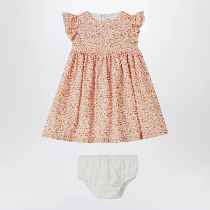 Il Gufo - Apricot dress with culotte in Liberty fabric