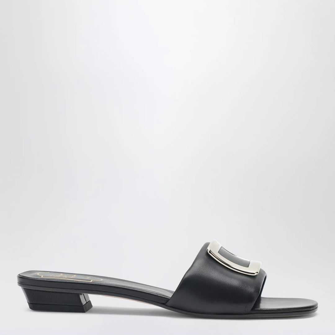 ROGER VIVIER - Square buckle leather slides