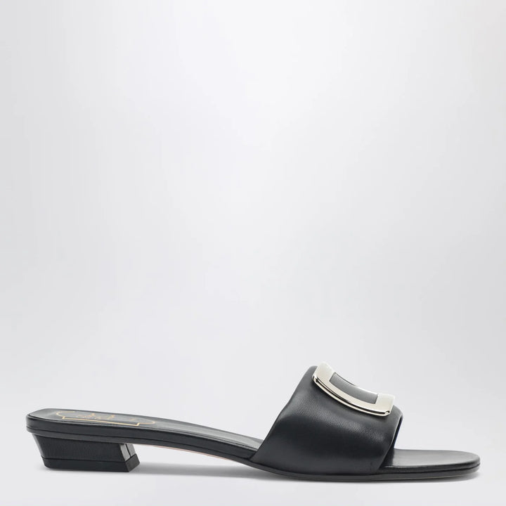 ROGER VIVIER - Square buckle leather slides