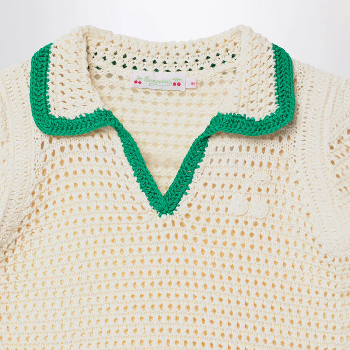 Bonpoint - Elanita sweater in ivory/green
