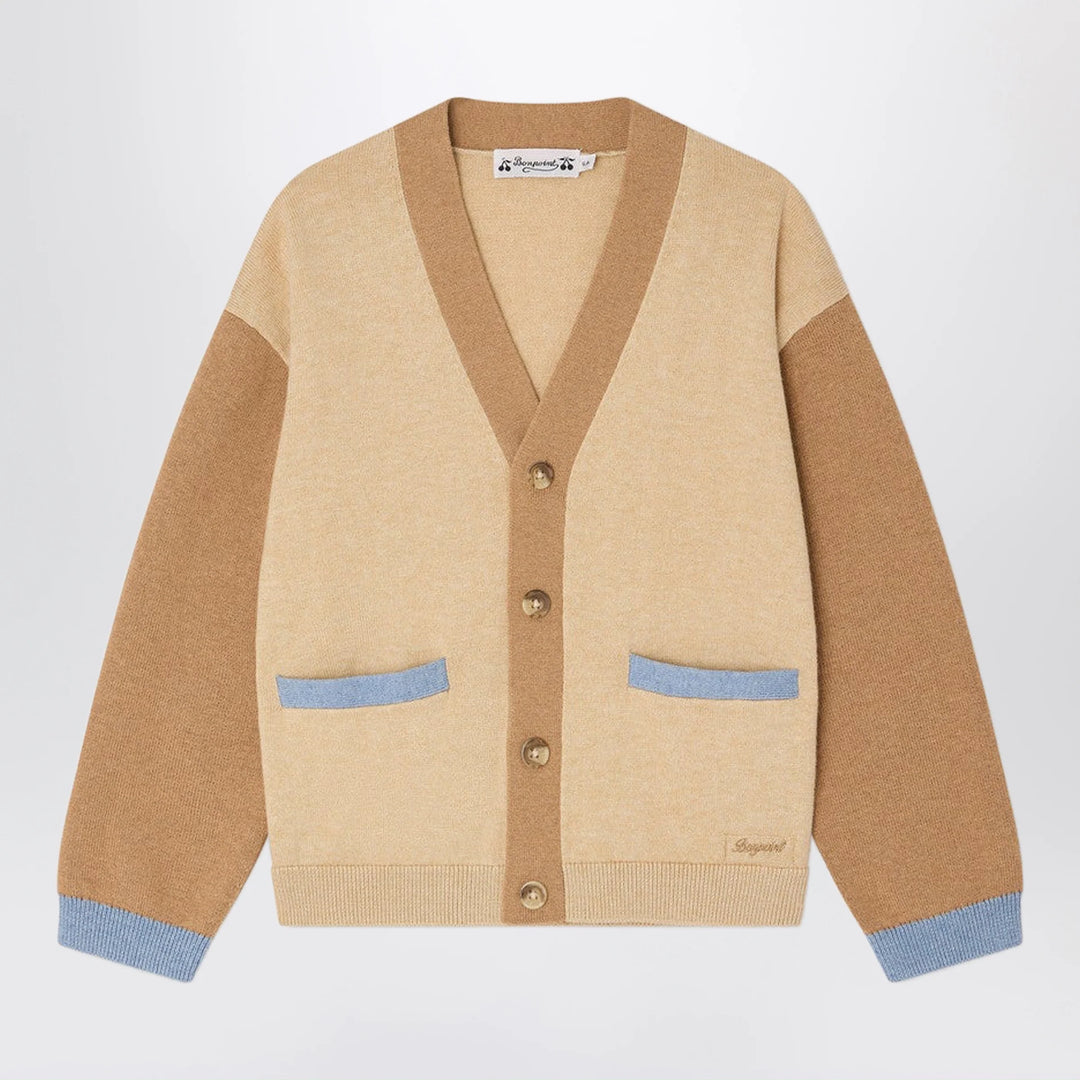 Bonpoint - Edouard beige cotton and cashmere cardigan