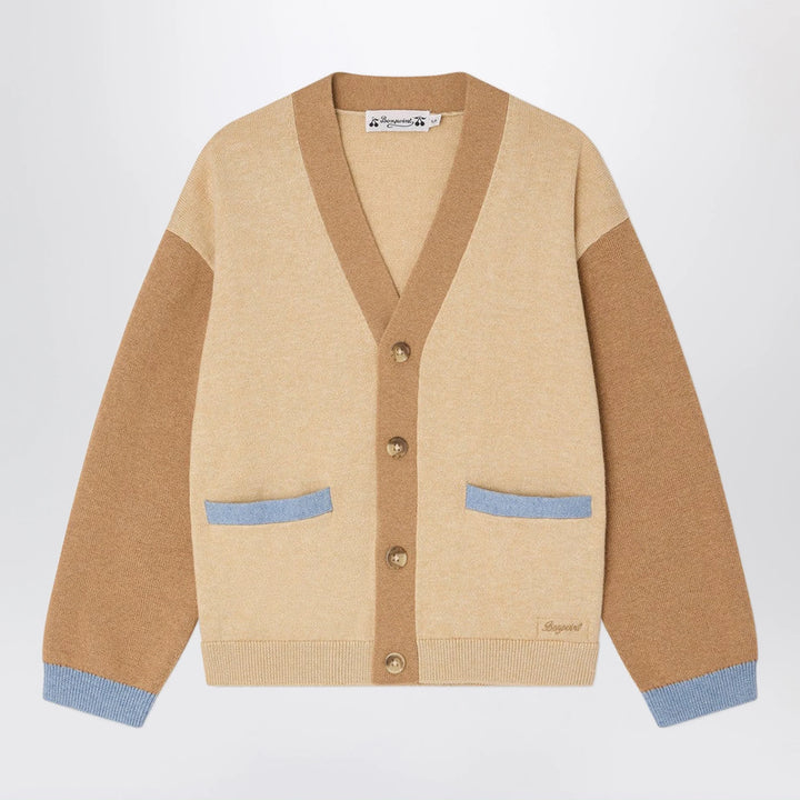 Bonpoint - Edouard beige cotton and cashmere cardigan