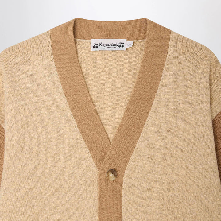 Bonpoint - Edouard beige cotton and cashmere cardigan