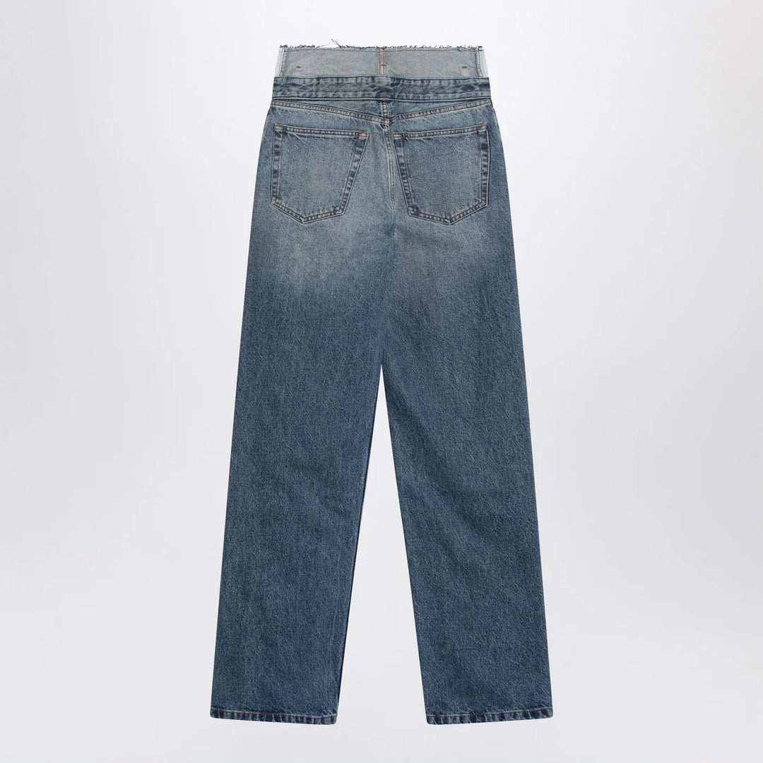 MM6 Maison Margiela - Light blue washed jeans with layered waistband