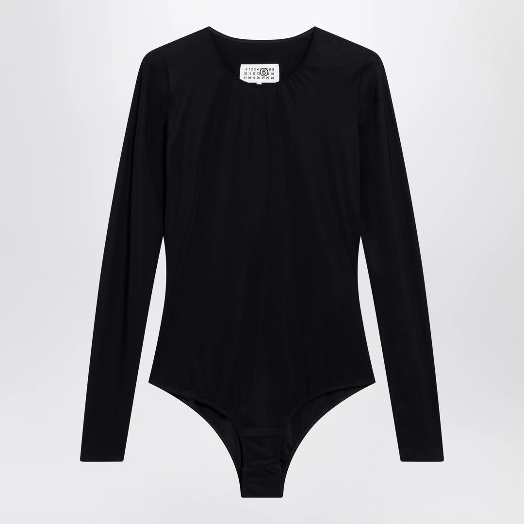MM6 Maison Margiela - Black lycra jersey bodysuit