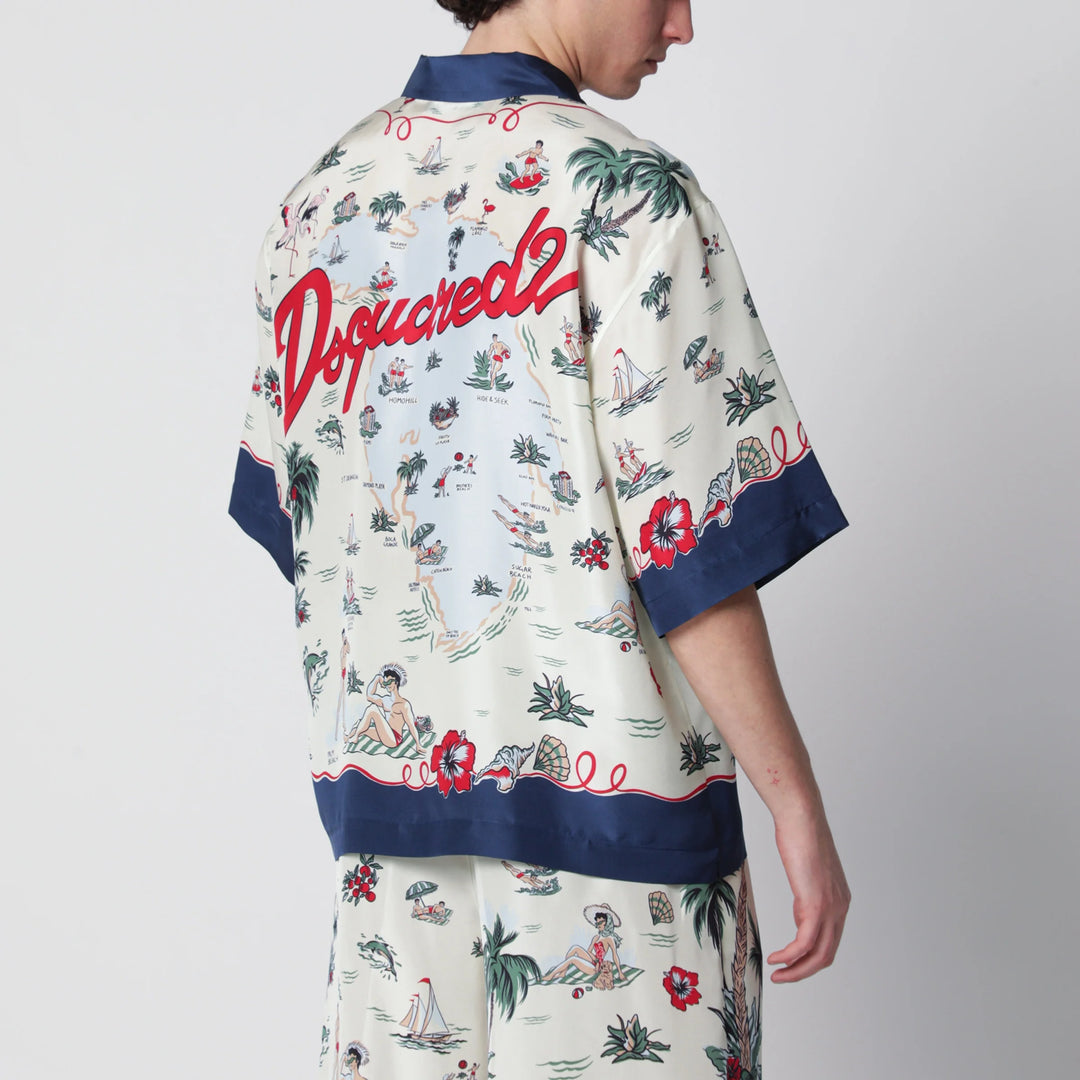 Dsquared2 - Aloha Souvenir silk bowling shirt in multicolor