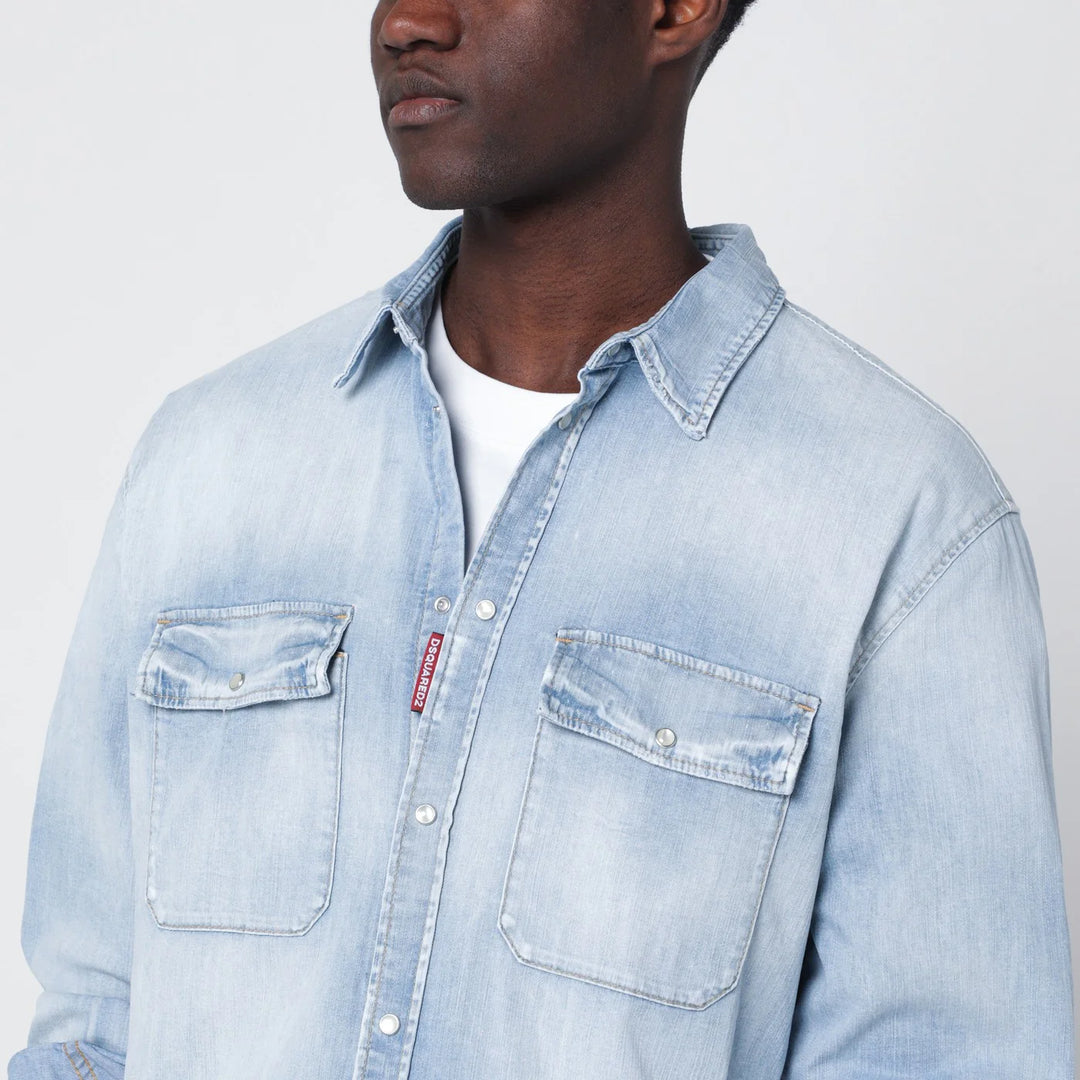 Dsquared2 - Light blue washed denim shirt