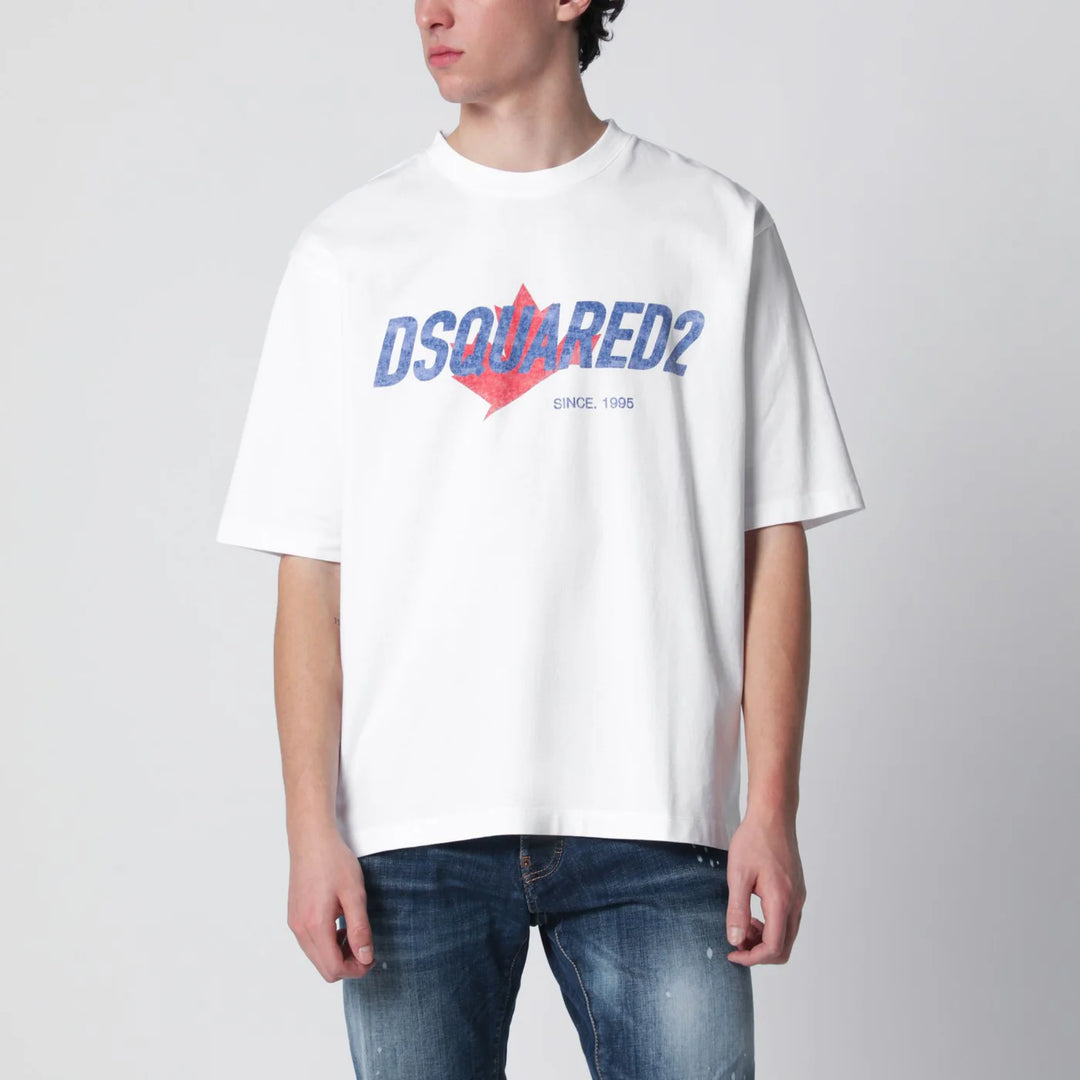 Dsquared2 - White loose-fit T-shirt with logo print