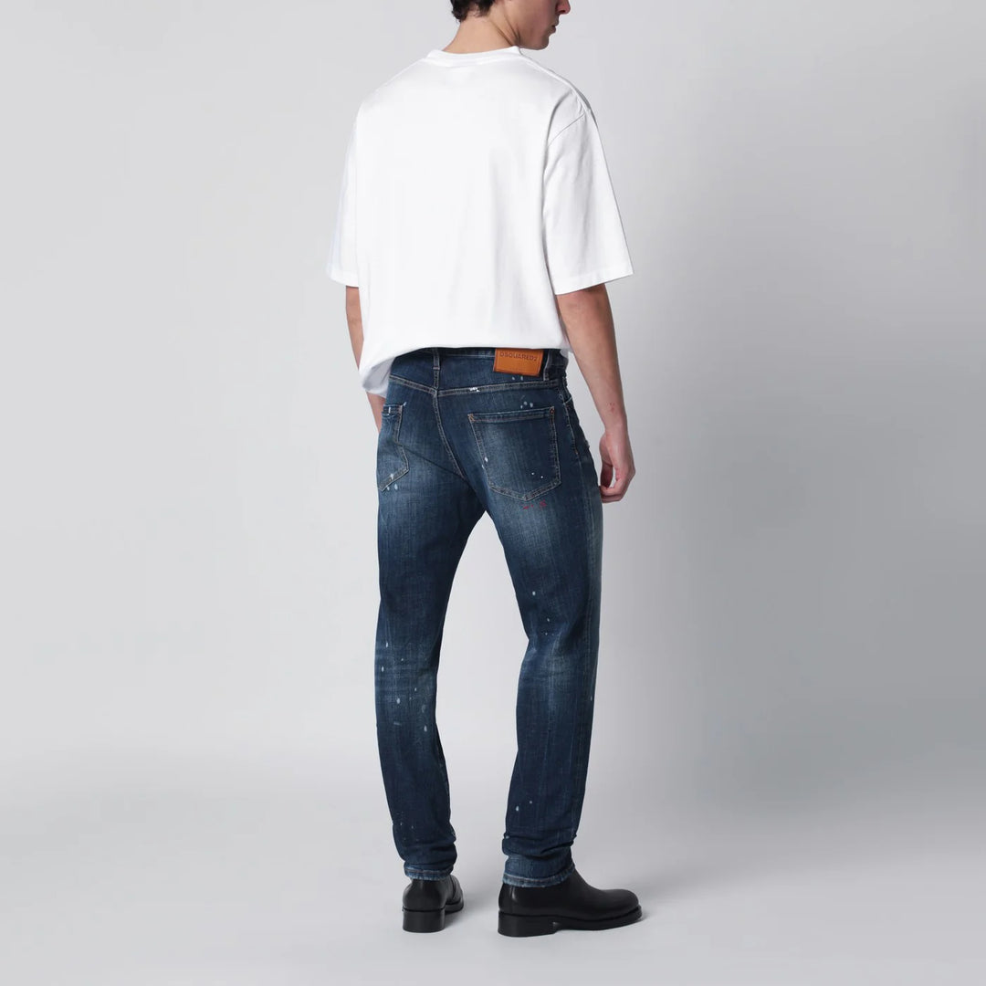 Dsquared2 - Washed blue Teddy jeans with paint splatters