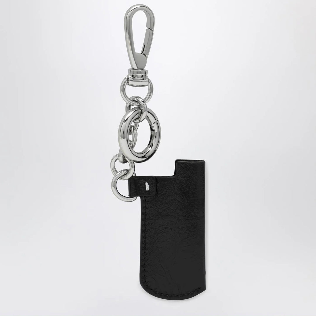 Maison Margiela - Black leather key holder with logo