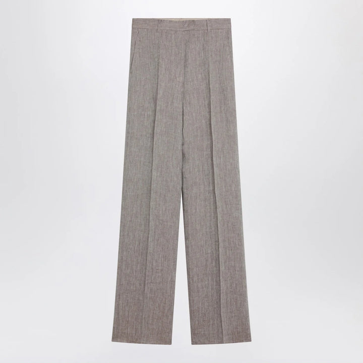 Max Mara Studio - Beige straight linen pants