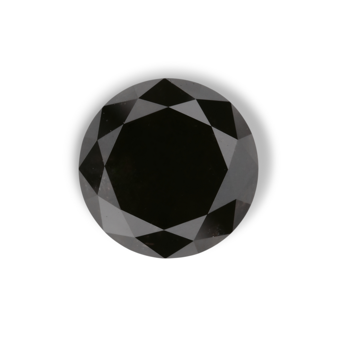 2.53 Carat Natural Black Round Diamond GIA
