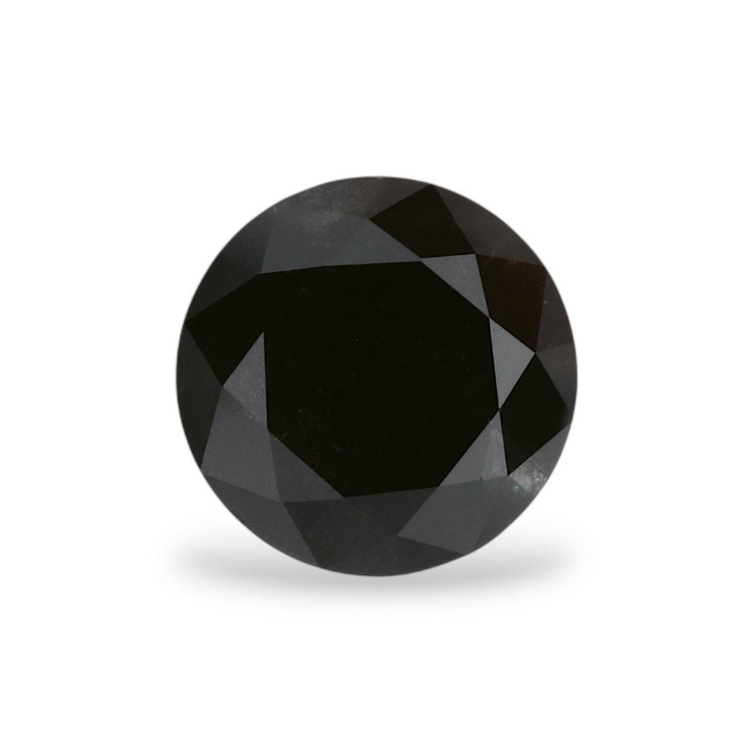 1.15 Carat Natural Black Round Diamond GIA