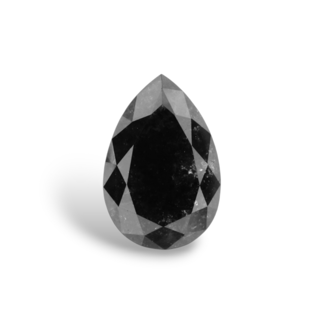 1.18 Carat Natural Black Pear Diamond GIA