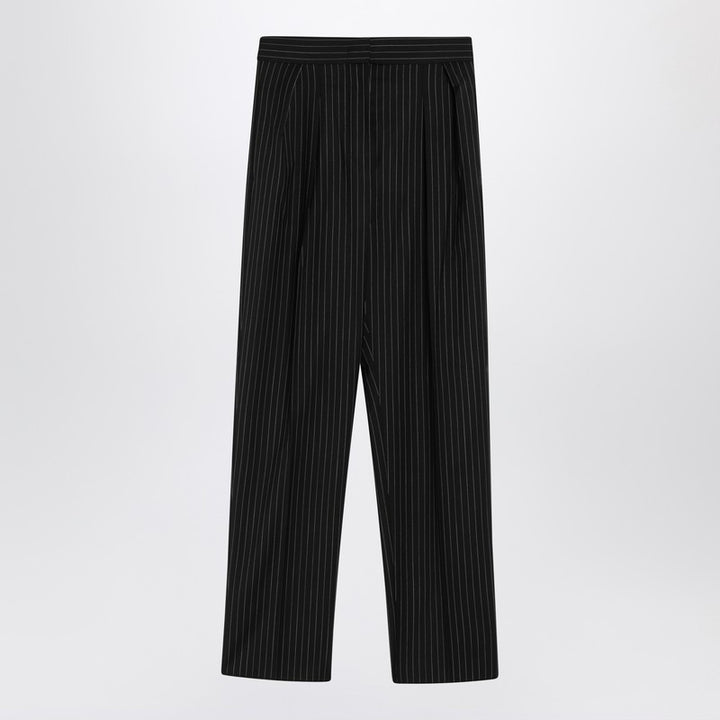 Max Mara Black pinstriped wool trousers