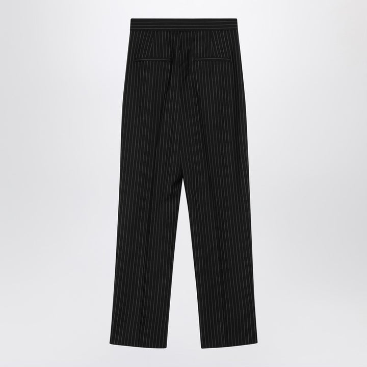 Max Mara Black pinstriped wool trousers