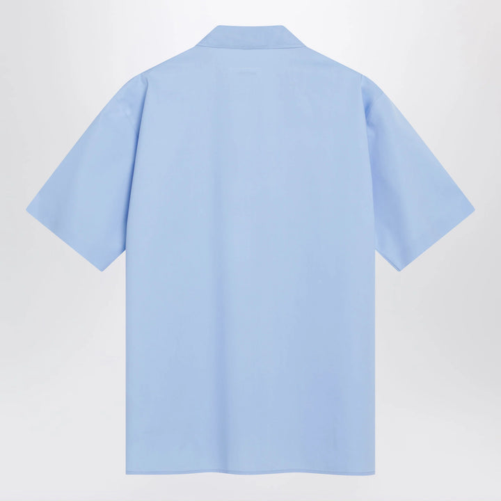 MM6 Maison Margiela - Short-sleeve poplin shirt with reinforcements, light blue