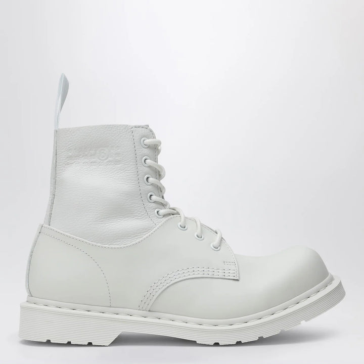 MM6 Maison Margiela - White lace-up boot MM6 X Dr. Martens