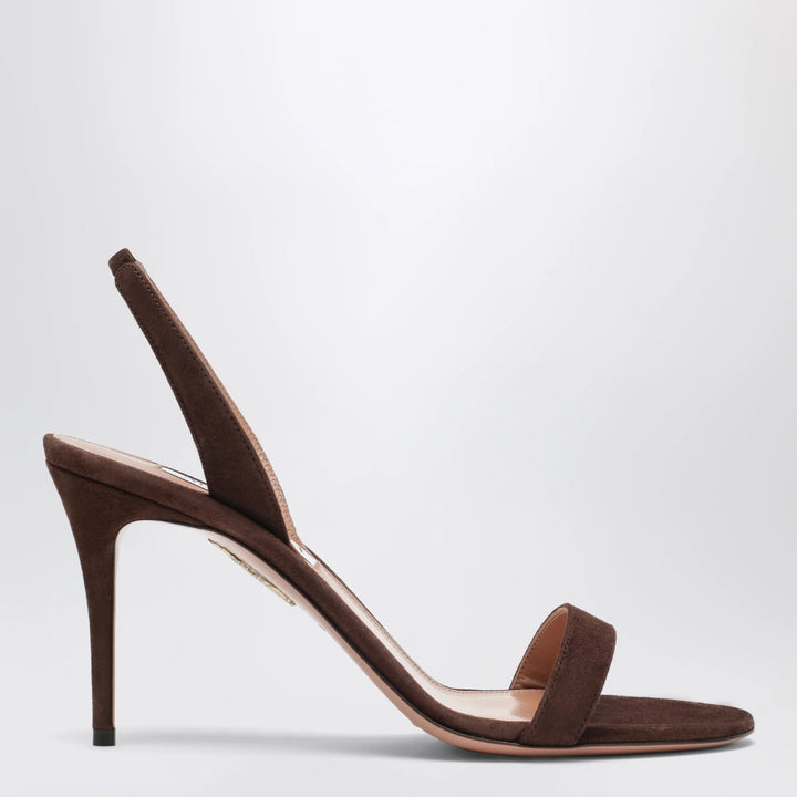Aquazzura - So Nude mid-heel sandals in Espresso