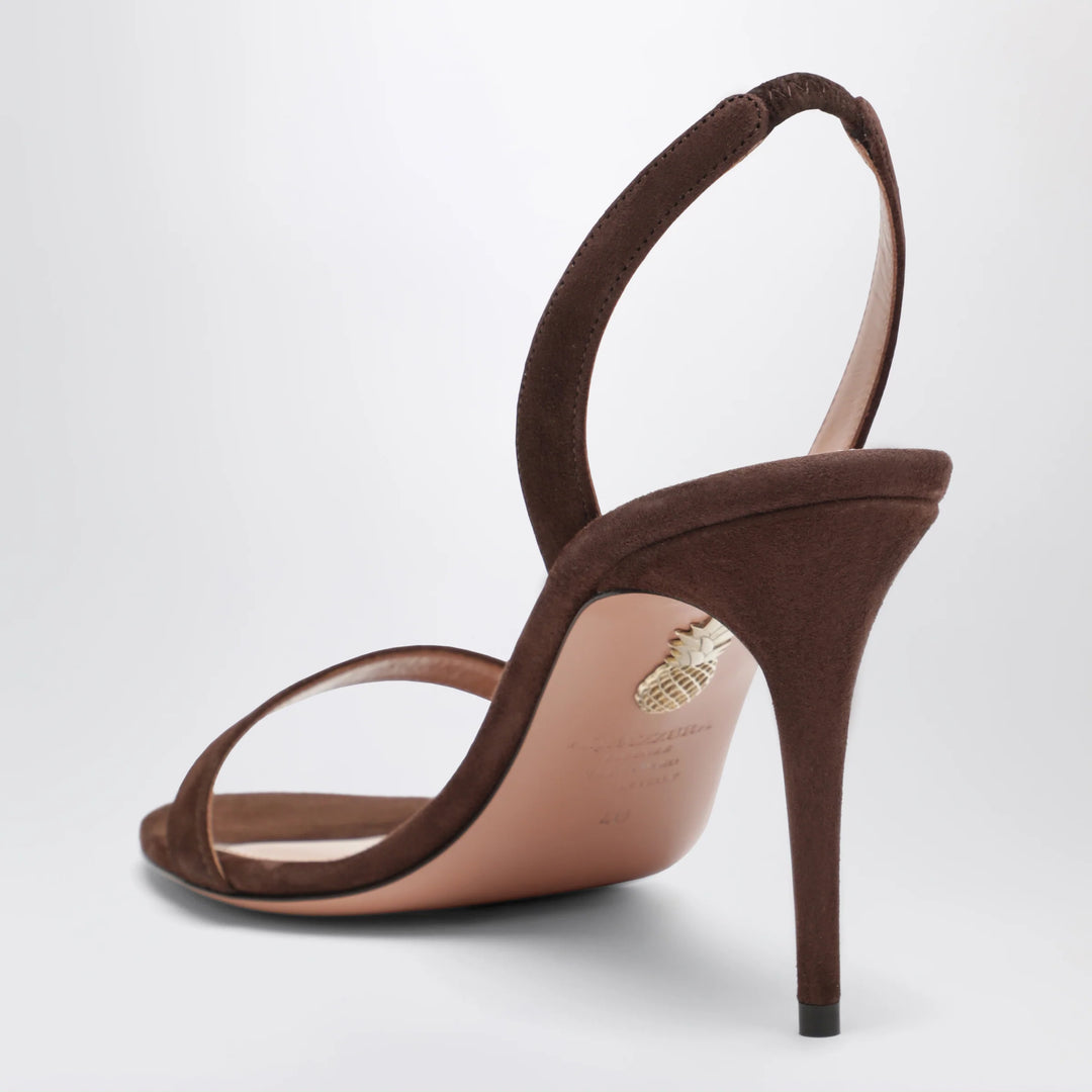 Aquazzura - So Nude mid-heel sandals in Espresso