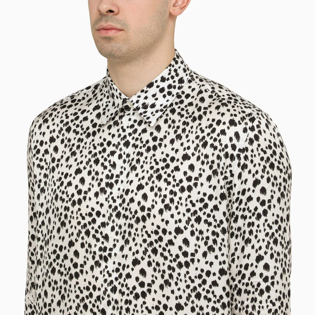 PT Torino - White viscose striped shirt