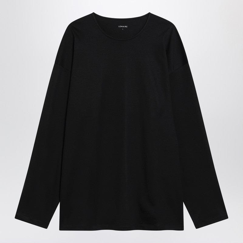 Shirts & Tops LEMAIRE - Black cotton and silk interlock T-shirt - L Brand