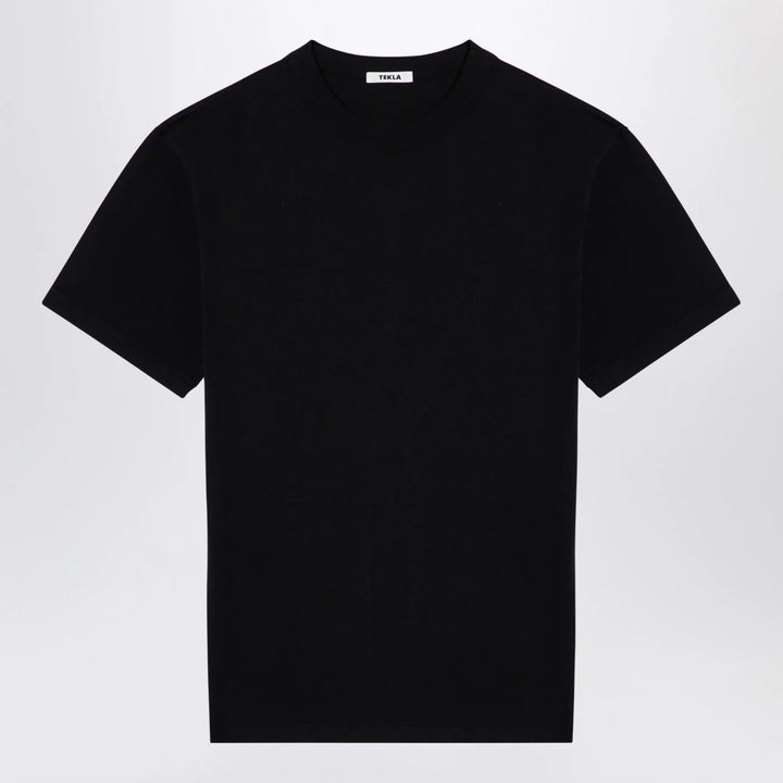 Tekla - Black cotton crew-neck T-shirt