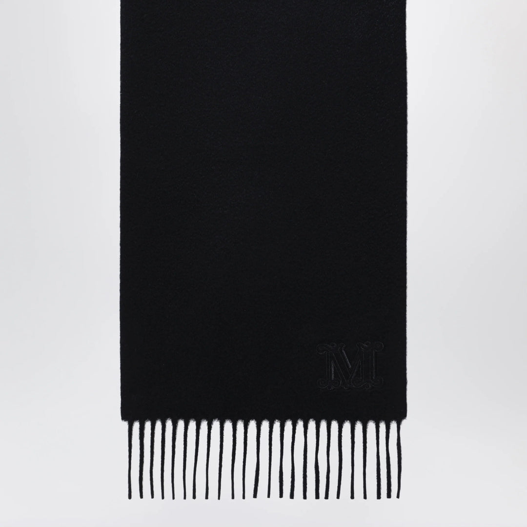 Max Mara - Cashmere stole with Monogram embroidery in black