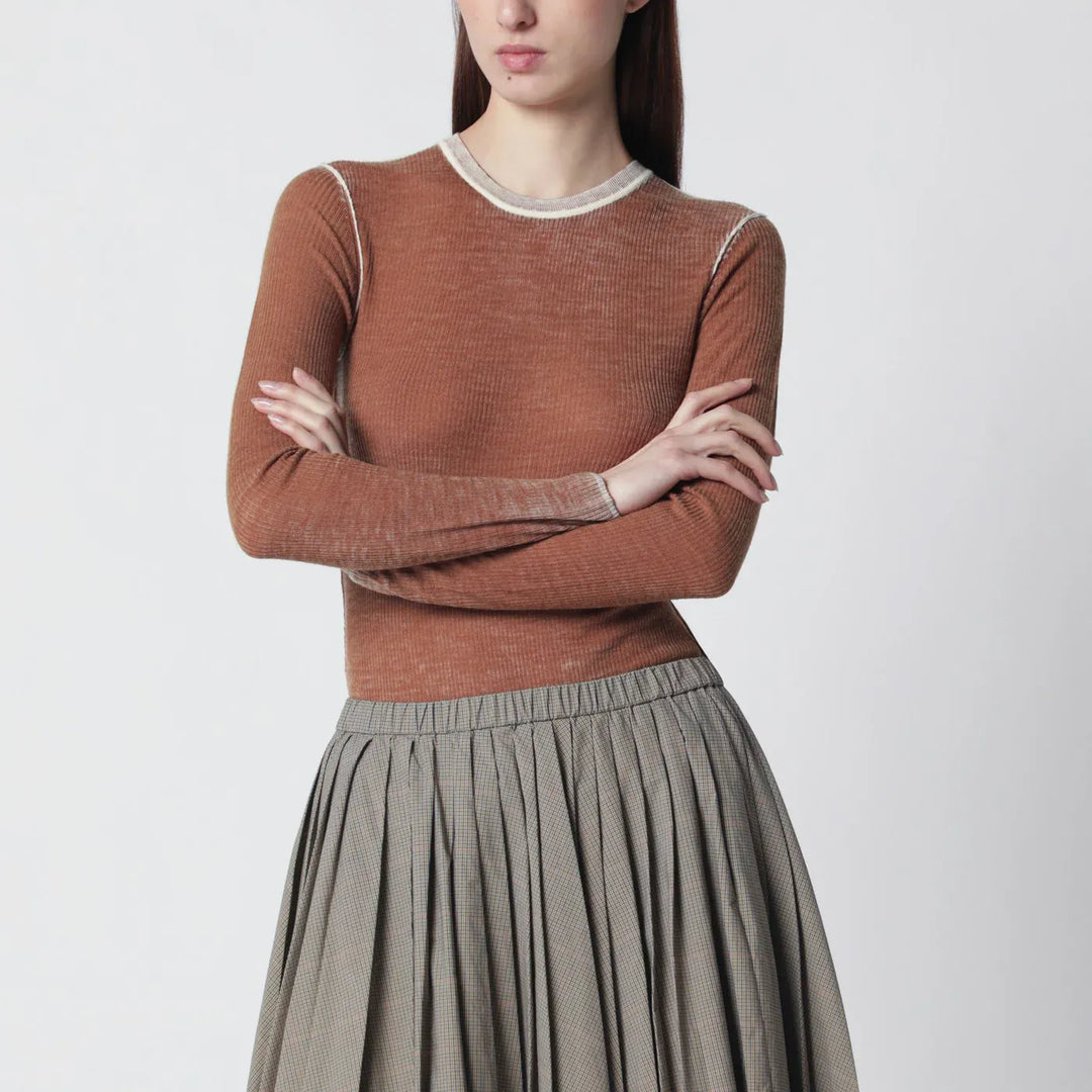 6397 - Ribbed desert-colored vintage-effect knit Brand Apparel &amp; Accessories L