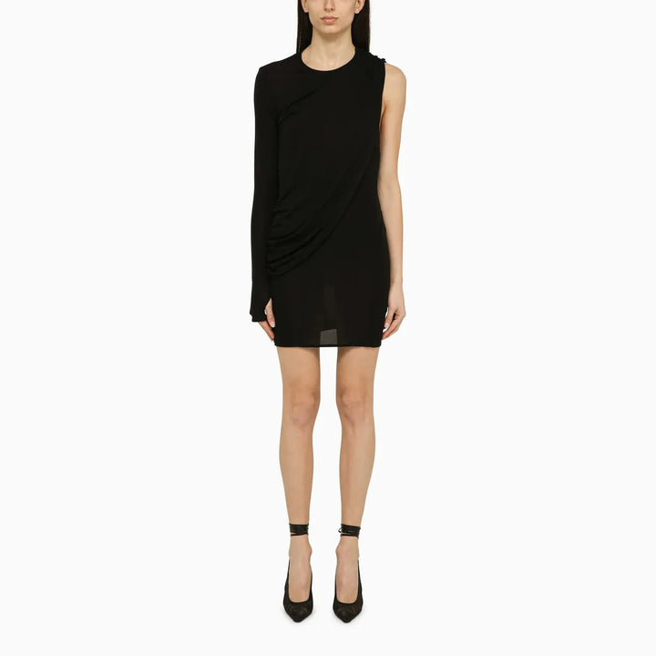 ANDREĀDAMO - Black viscose one-shoulder dress with drape Brand Apparel &amp; Accessories M