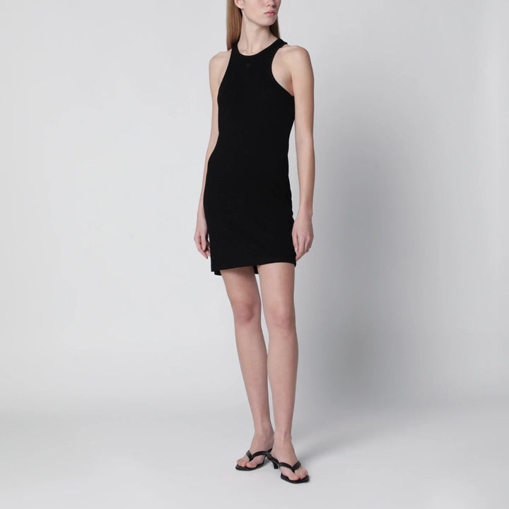 ANINE BING - Cole ribbed cotton halter mini dress in black Brand Apparel &amp; Accessories XS