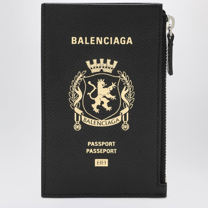 Apparel &amp; Accessories TU Balenciaga - Black leather passport holder and wallet Brand