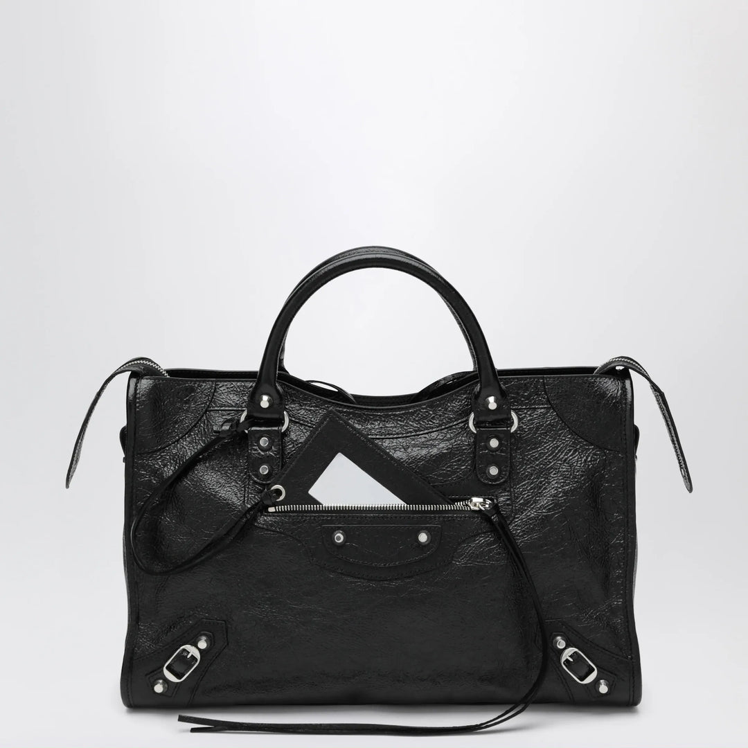 Balenciaga - Le City Medium bag in Arena lambskin leather black Brand Apparel &amp; Accessories TU