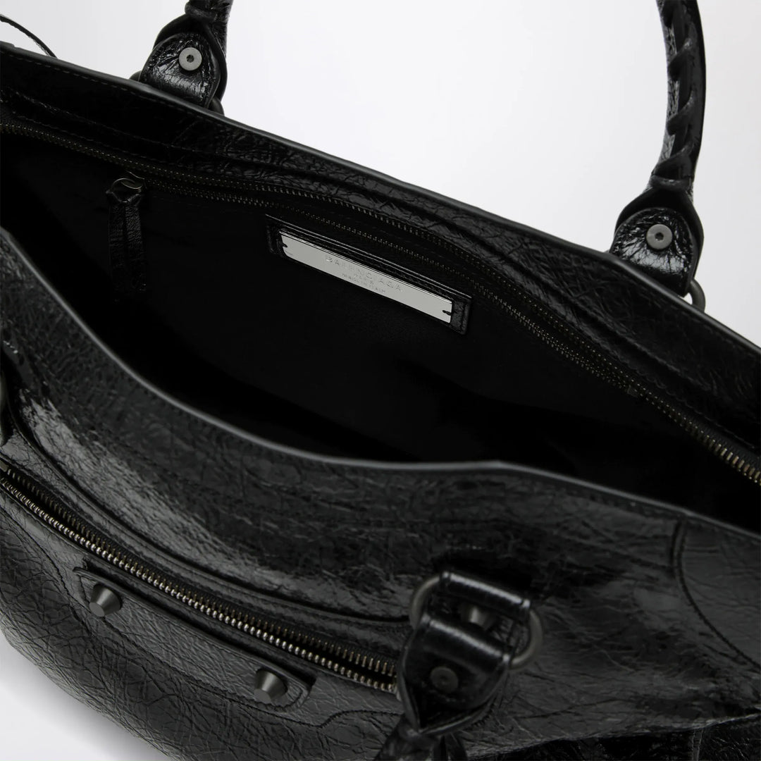 Balenciaga - Le City Medium lambskin leather handbag in black Brand Apparel &amp; Accessories TU