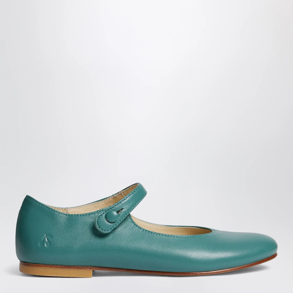 Bonpoint - Ella ballet flats in slate green leather Brand Apparel & Accessories 24