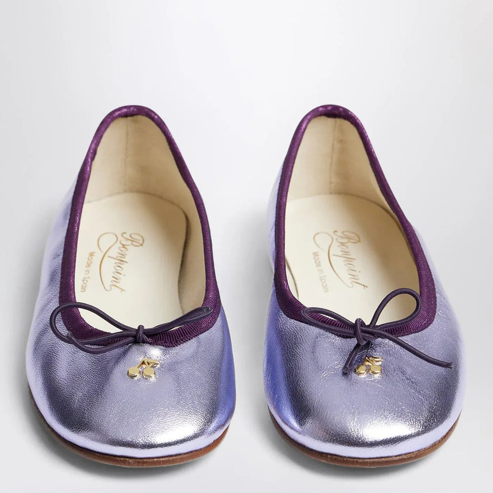 Bonpoint - Lisa iridescent lilac leather ballet flats Brand Apparel & Accessories 35