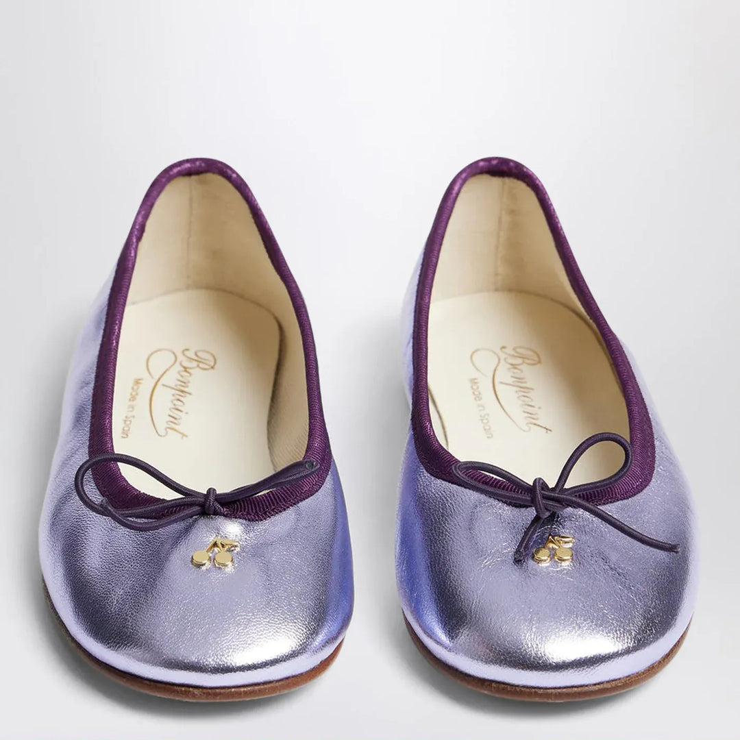 Bonpoint - Lisa iridescent lilac leather ballet flats Brand Apparel &amp; Accessories 35